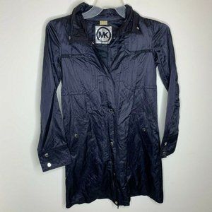 Michael Kors MK Navy Blue Womens XS Long Jacket